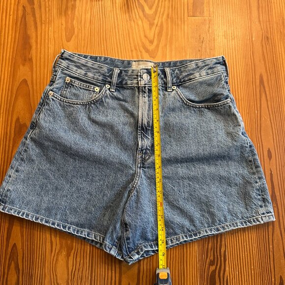 Everlane Blue High Waist Shorts Relaxed Fit - Picture 3 of 4
